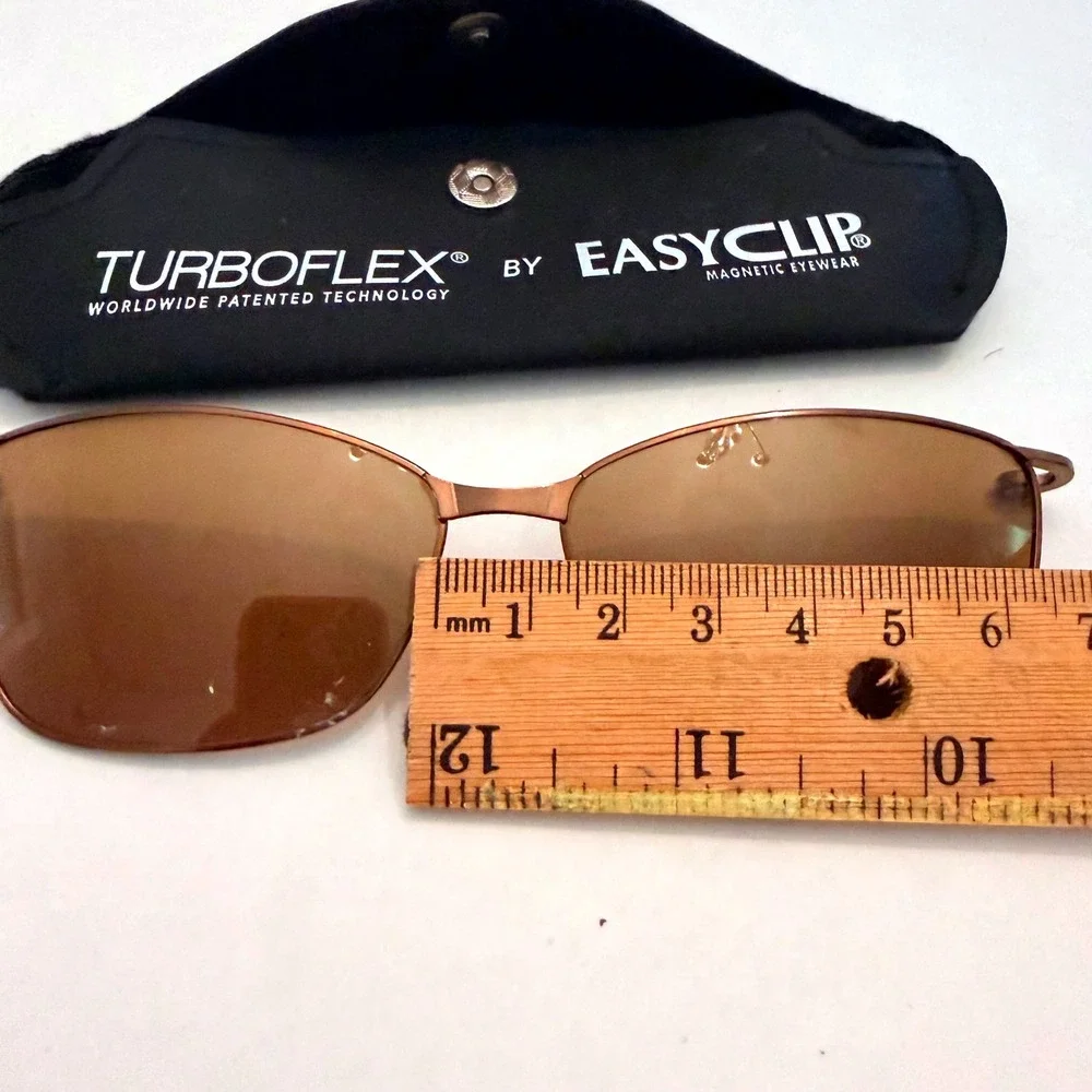 TurboFlex by EasyClip Magnetic Clip On Sunglasses Bronze Brown Lens TK1073 10
